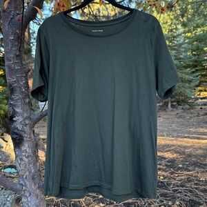 Eileen Fisher Women’s Olive Cotton Short Sleeve Tee